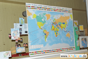 Weltkarte Bruesseler - Familienvielfalt einer Kita dokumentieren