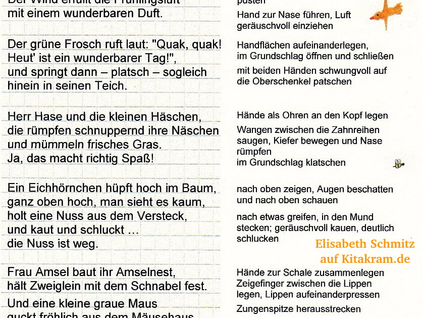 Frühlinsreim Elisabeth Schmitz - Früglingsreim